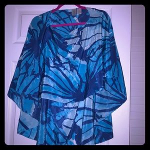 Lilly Pulitzer Blue Floral Shawl